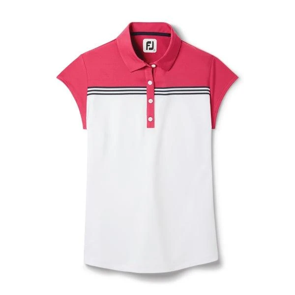 Footjoy Cap Sleeve Color Block Polo - Womens 3 Footjoy Cap Sleeve Color Block Polo - Womens