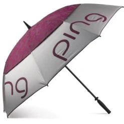 Ping Umbrella - Womens 62" - Silver/Garnet/Mr Ping Camo